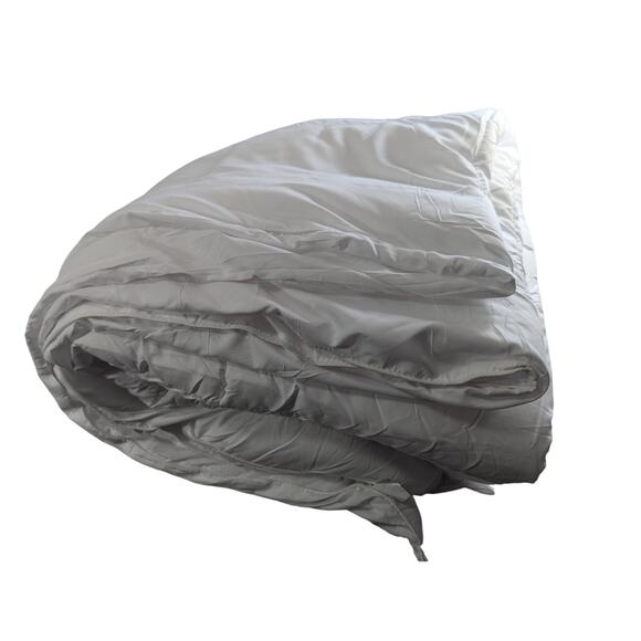 UTOPIA! PURE WHITE, BOXED EDGE, QUILTED DOWN ALTERNATIVE COMFORTER! SZ FULL - Picture 3 of 14